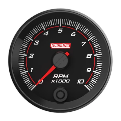 Tachometer, Redline, Single Recall, 10000 RPM, Electric, Analog, 2-5/8 in Diameter, Dash Mount, Shift Light, Memory, Black Face, Each. - QCP-69-001