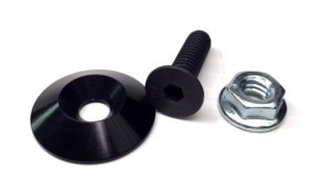 Washer, Tapered, Aluminum, 1 in OD, 10 Pack, Black Anodized, Bolts, Nuts, Kit