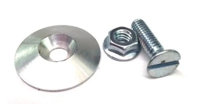 Washer, Tapered, Aluminum, 1-1/4 in OD, Mill Finish, Bolts, Nuts, 10 pack, Kit - PPM14AW-K