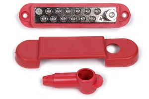 Terminal Block, 12 Wire, Boot / Cover, Red, Kit