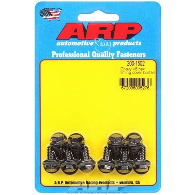 Timing Cover Bolt Kit, Hex Head, Chromoly, Black Oxide, Small Block Chevy, Set of 10. - ARP200-1502
