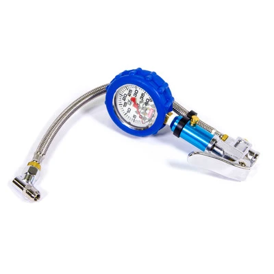 Tire Inflator and Gauge, 0-40 psi, Analog, Glow in the Dark, 2-1/4 in Diameter, White Face, Each - QCP-56-242