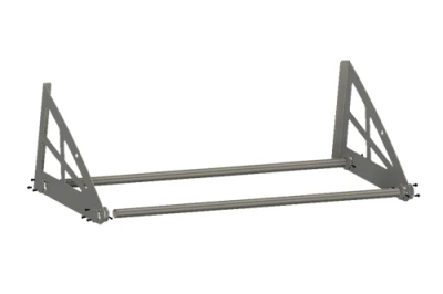 Tire Rack, Main Section, Kit Includes the Following: Left Plate End- x1, Right Plate End- x1, Tubes(71-7/8" x 2" x 1/8")- x2, Tire Rack Flange- x4, Tire Rack End Covers- x4, 3/8-16 x 3/4 Button Head Bolt- x12,1/4-20 x 1 Socket Head Bolt- x8, 1/4-20 Lock Nut- x8. Also Includes Instruction Diagram. Rack will accept 4 late model tires, roughly 68 in of space. - TR1