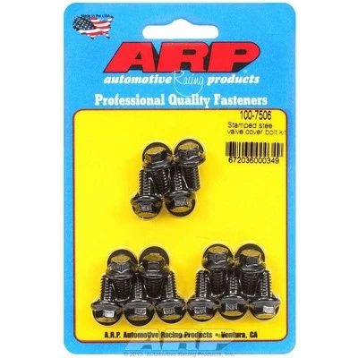 Valve Cover Fastener, Bolt, 1/4-20 in Thread, 0.515 in Long, Hex Head, Washers Included, Chromoly, Black Oxide, Set of 14. - ARP100-7506