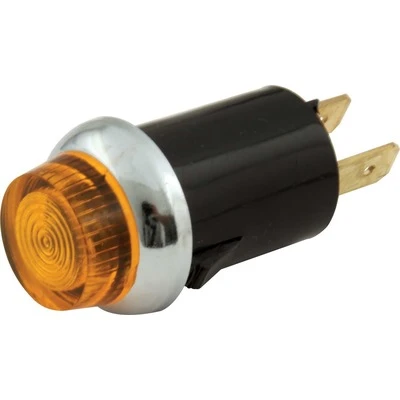 Warning Light, 12V, 3/4 in Diameter, Amber, Quickcar Gauges, Each - QCP-61-704