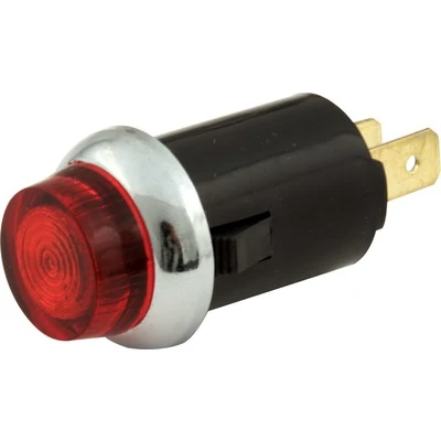 Warning Light, 12V, 3/4 in Diameter, Red, Quickcar Gauges, Each - QCP-61-701