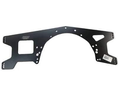 Warrior (2006 & Older) Mid Plate, Chevy and Ford Bolt Pattern, 1/2in. Adjustments, Black, 1/4in. Aluminum, Each. - PPM1330W