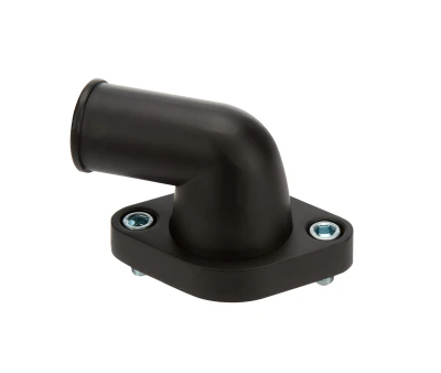 Water Neck, 90 Degree, 1-1/2 in ID Hose, Swivel, O-Ring, Hardware Included, Billet Aluminum, Black Powder Coat, Chevy V8, Each - PPM0620B