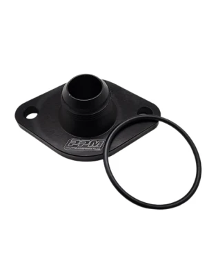 Water Neck,16 AN Male Inlet, Straight, O-Ring Included, Billet Aluminum, Black Anodized, Chevy V8, Each - PPM0618