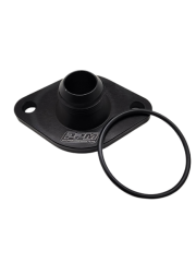 Water Neck,16 AN Male Inlet, Straight, O-Ring Included, Billet Aluminum, Black Anodized, Chevy V8, Each