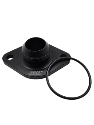 Water Neck,20 AN Male Inlet, Straight, O-Ring Included, Billet Aluminum, Black Anodized, Chevy V8, Each - PPM0619