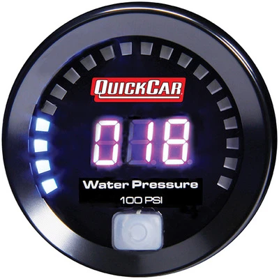 Water Pressure Gauge, 0-100 psi, Electric, Digital, 2-1/16 in Diameter, Black Face, Each. - QCP-67-008