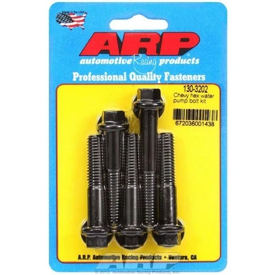 Water Pump Bolt Kit, Hex Head, Washers Included, Chromoly, Black Oxide, Long Water Pump, Chevy V8, Kit. - ARP130-3202