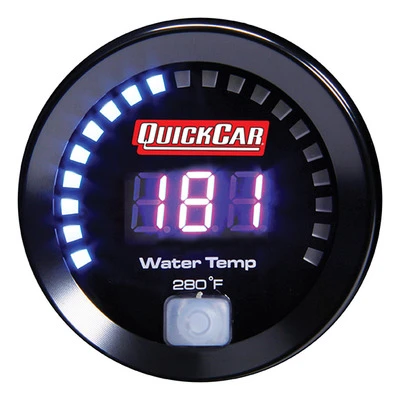 Water Temperature Gauge, 100-280 Degree F, Electric, Digital, 2-1/16 in Diameter, Black Face, Each. - QCP-67-006