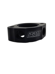 Waterneck Spacer (2) 1/2 in NPT Holes, Aluminum, Black Anodized