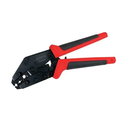 Wire Crimping Tool, Pro Crimp Tool, Insulated / Molded Handles, Ratcheting, Steel Frame, Each - MSD35051
