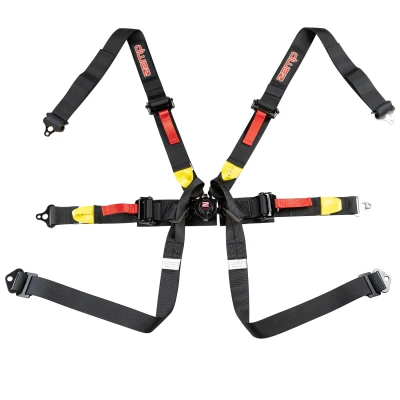 Zamp Race Seat Harness Black 2 Shoulder 2 6 Point Pull Down (Out) FIA 8853-2016 - ZAM-HARN04F003