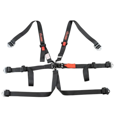 Zamp Race Seat Harness Black 2 Shoulder 2 6 Point Pull Up (In) SFI 16.1 - ZAM-HARN02S003