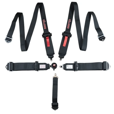 Zamp Race Seat Harness Black 3"/2" CAM Lock 5 Point Pull Down (Out) SFI 16.1 - ZAM-HARN07S003