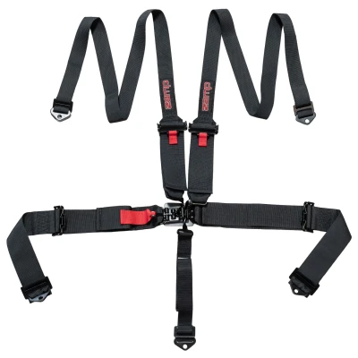 Zamp Race Seat Harness Black 3/2 Shoulder 3 5 Point Pull Up (In) SFI 16.1 - ZAM-HARN01S005