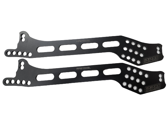 Brackets, 4 Bar, Adjustable, Left Rear, Black, Aluminum, Pair, Pre 2018 ...