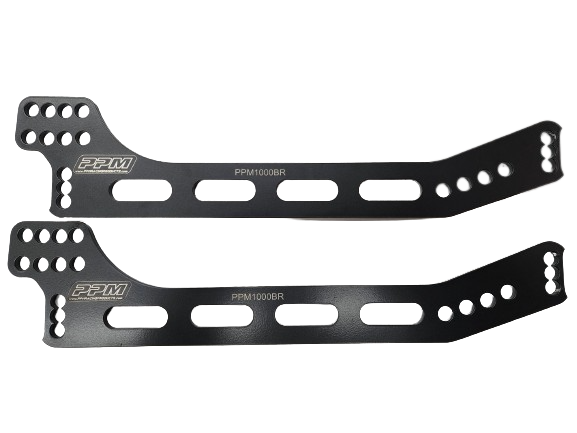Brackets, 4 Bar, Adjustable, Right Rear, Black, Aluminum, Pair, Pre ...